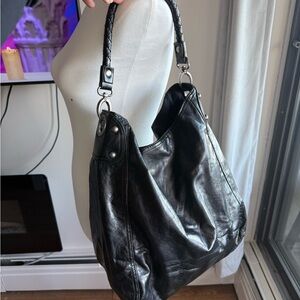 Roxy Black Leather Shoulder Bag